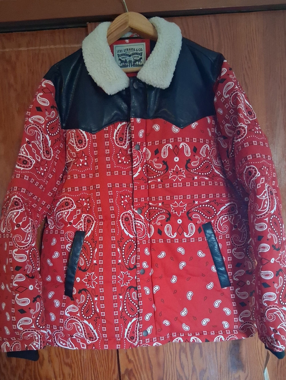 Levi's Red Bandana Sherpa-Collar Jacket
